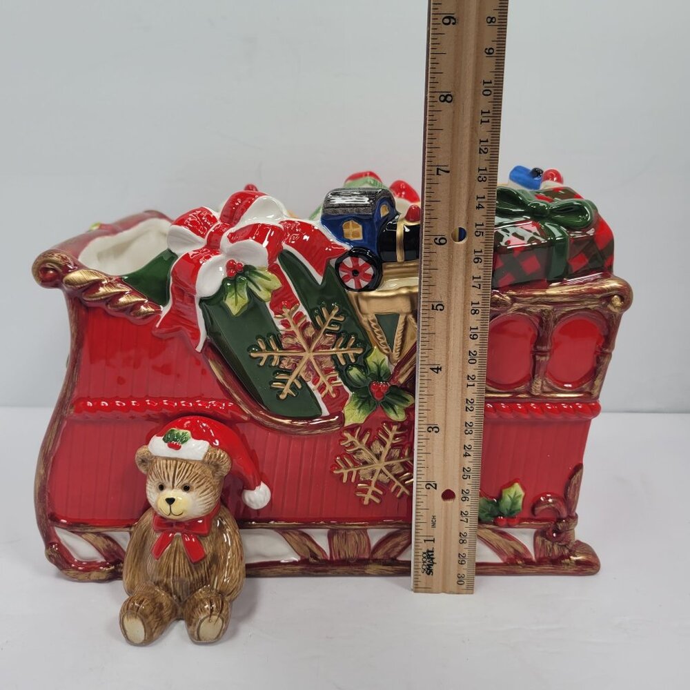 Fitz & Floyd The First Ladies Collection Christmas Red Sleigh Serving Bowl NOB - Picture 10 of 11
